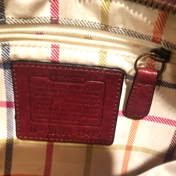 Women's Coach Shoulder purse/bag (Burgundy) - Picture 3 of 4